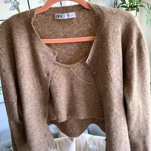Zara Knit Cropped Jacket Sz M - Influencer Fave!